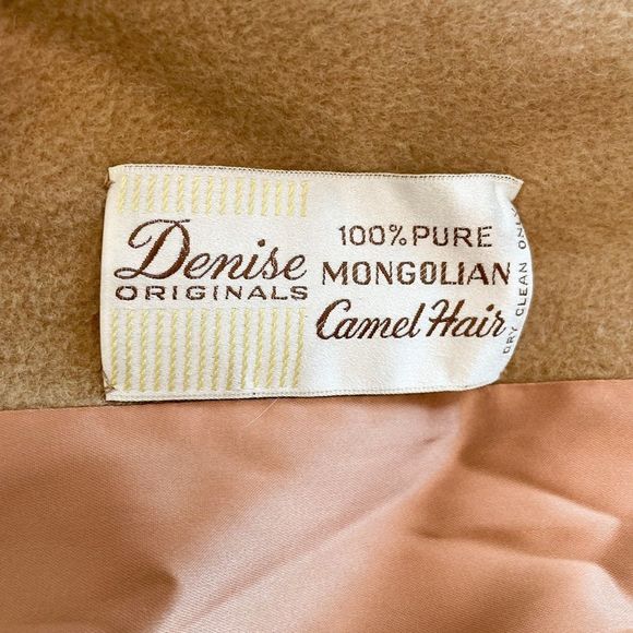 Vintage 70’s Denise Originals Mongolian camel hair lined tan trench coat medium - Picture 6 of 10